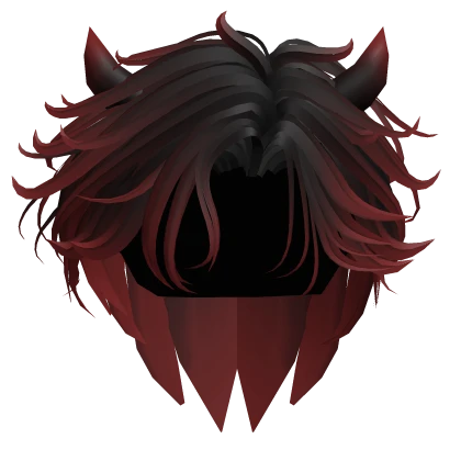 Middle Part Hair w/ Horns in Red & Black