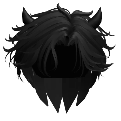 Middle Part Hair w/ Horns in Black
