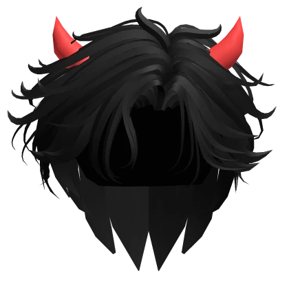 Middle Part Hair w/ Horns in Black