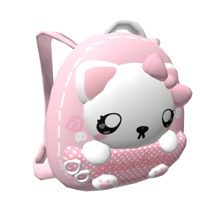 Pink Kitty Strawberry Backpack White 3.0 