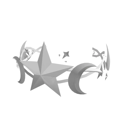 Light White Stars Crescent Moon Crown