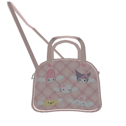 Adorable pink bunny angel quilted shoulder bag 1.0