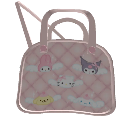 Adorable pink bunny angel quilted shoulder bag 3.0