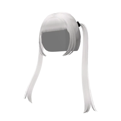 White Soft Anime Long Straight Pigtails 