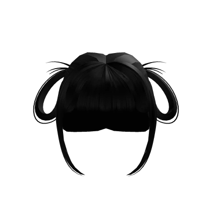 Cute Short Pigtail Anime Style Hair (Black)