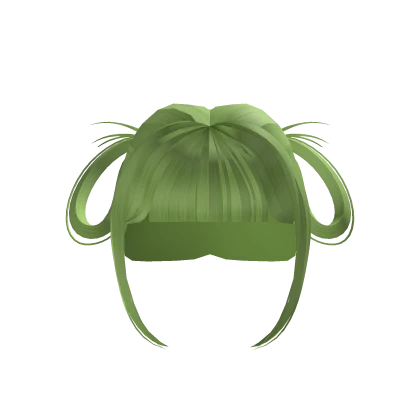 Cute Short Pigtail Anime Style Hair (Green)