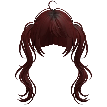 Anime wavy pigtails(Dark Red)