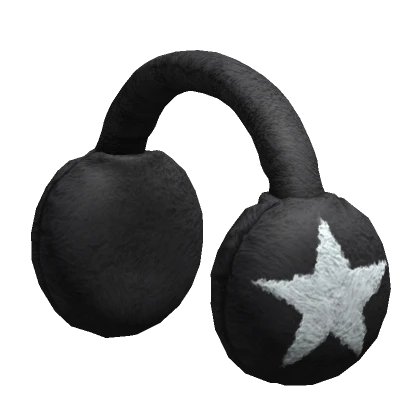 Fluffy Black Star Earmuffs