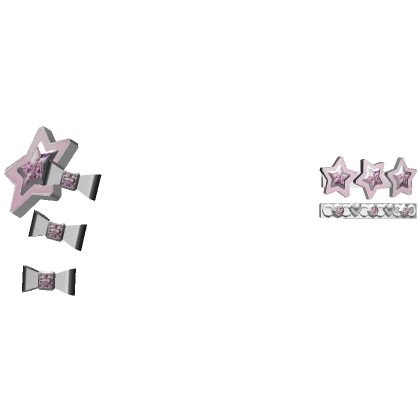 Pink Diamond Hairclips Set V1 ♡ (Silver)