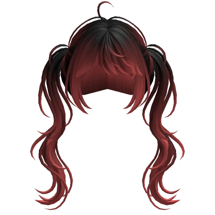 wavy pigtails(Black&Red)