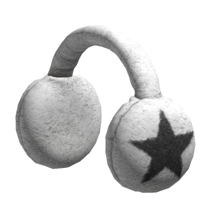 Fluffy White Star Earmuffs