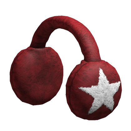 Christmas Fluffy Red Star Earmuffs