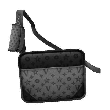 Designer Black & Grey Messenger Bag