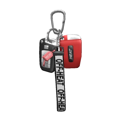 WHITE OFF-HEAT KEYCHAIN W KEYS