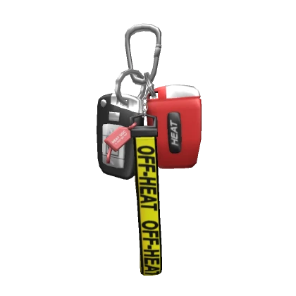 YELLOW OFF-HEAT KEYCHAIN W KEYS