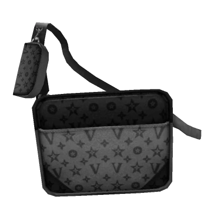 [3.0] Designer Black & Grey Messenger Bag