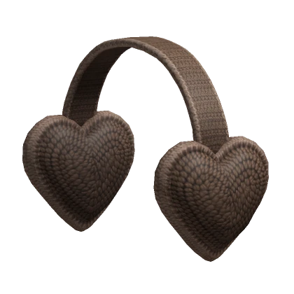 Heart Crochet Earmuffs Brown