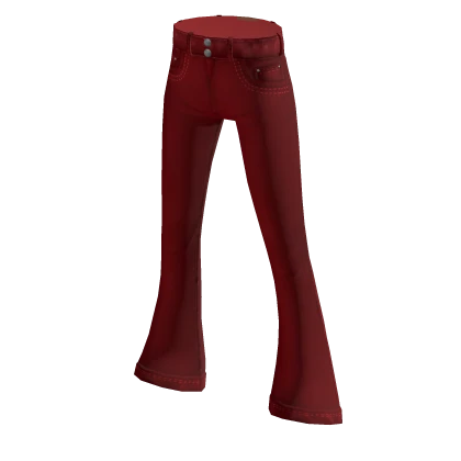 Flared Jeans - Red