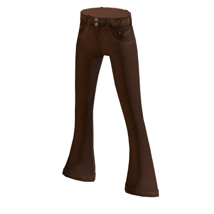 Flared Jeans - Brown