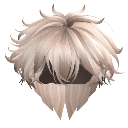 Messy Anime Boy Hair in Platinum Blonde