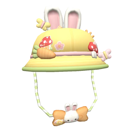 ♡ kawaii camping mush butterfly kidcore bunny hat