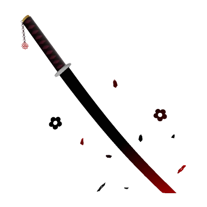 Flower katana sword Black to Red