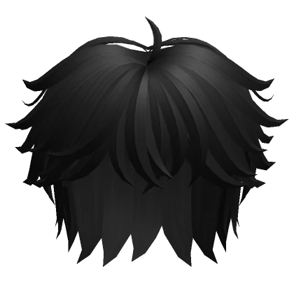 Fluffy Messy Anime Hair (Black)