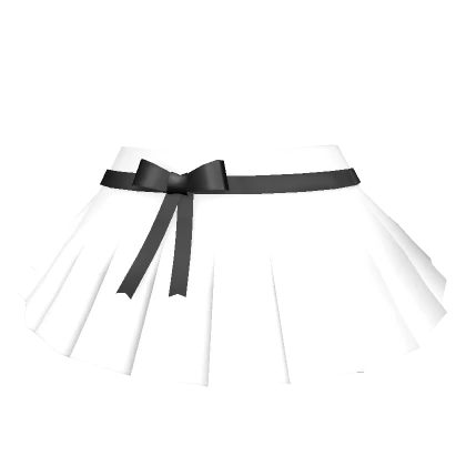 ♡ Y2K Chibi Bow Skirt White/Black fits Chibi Doll