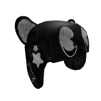 CUTE Y2K BLACK STAR BEAR USHANKA