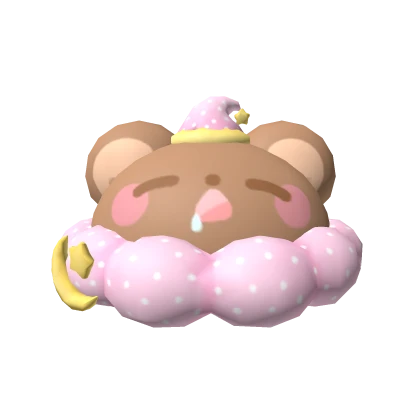 sleepy bear hat pink