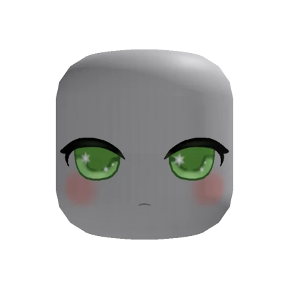 🍀Animated Chibi Sparkle Calm Face (Green)