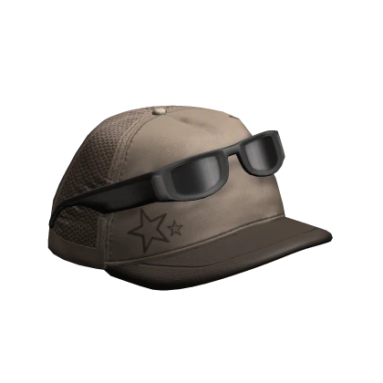 Y2K Baseball Cap with Raised Shades Brown