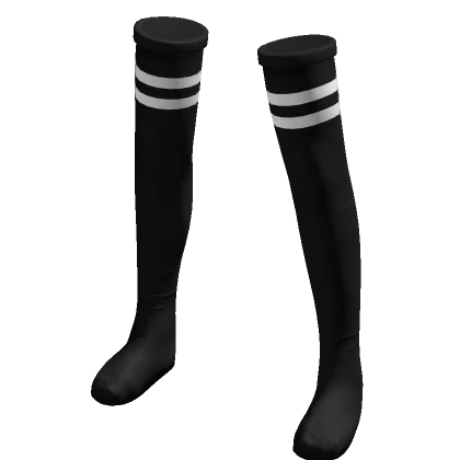 White Banded Black Socks