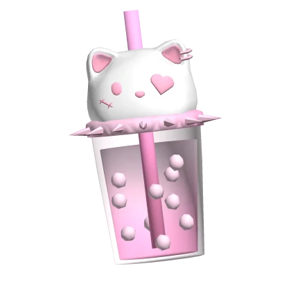 Pink Kitty Boba Tea