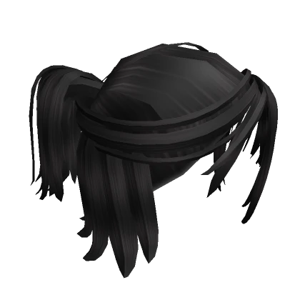 Black Messy Wolf Cut Ponytail