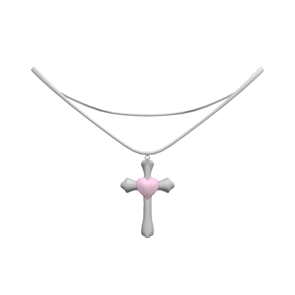 ♡ : 1.0 pink heart cross necklace (fav)