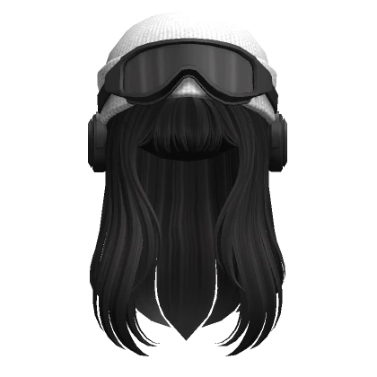 Flowy hair w/ Goggles in Black