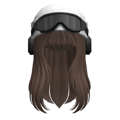 Flowy hair w/ Goggles in Brown