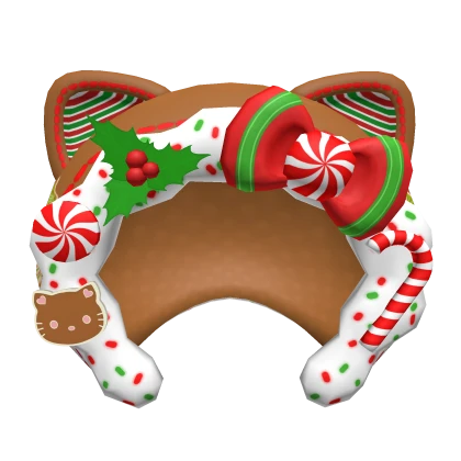 Brown Christmas Kawaii Kitty Hood