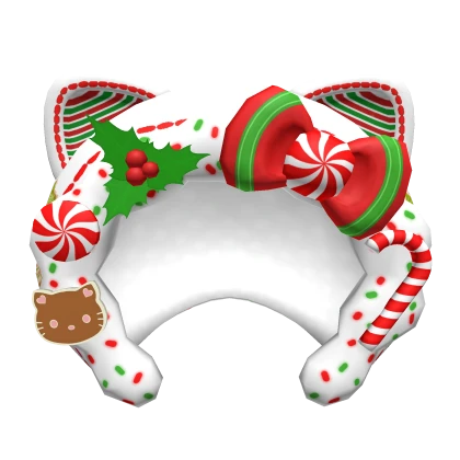  White Christmas Kawaii Kitty Hood