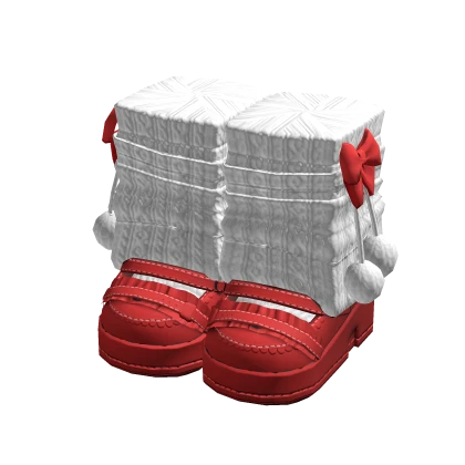 Valentines Red Platform Leg Warmers w/ Bows