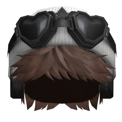 Messy Short hair w/ Goggles in Brown
