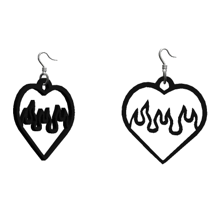 Chibi Doll Y2K Black Fire Earrings