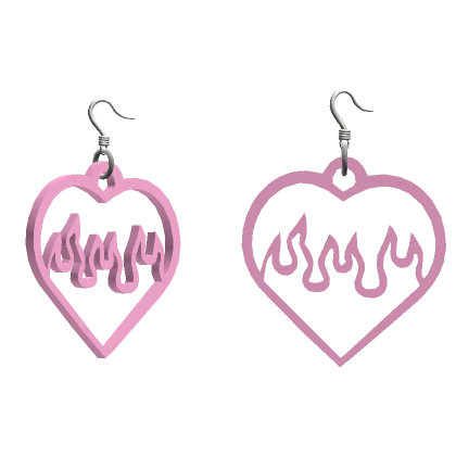 Chibi Doll Y2K Pink Fire Earrings