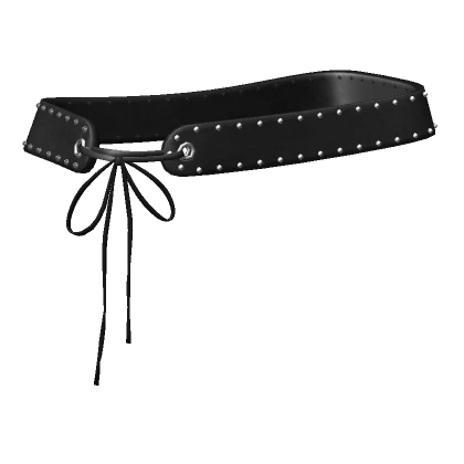 [1.0] Y2K Studded Black Leather Belt