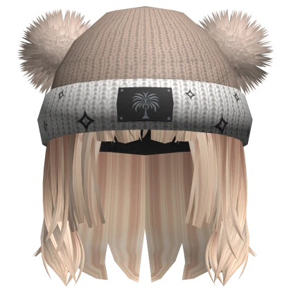 Super Fluffy Winter Beanie Cap Hair v2 - Blonde