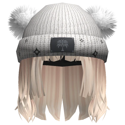 Super Fluffy Winter Beanie Cap Hair - Blonde