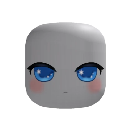 🍀Animated Chibi Sparkle Calm Face (Blue)