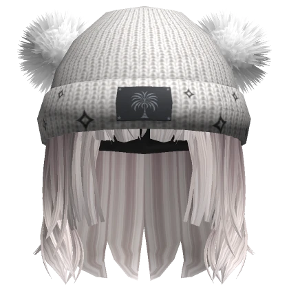 Super Fluffy Winter Beanie Cap Hair - White