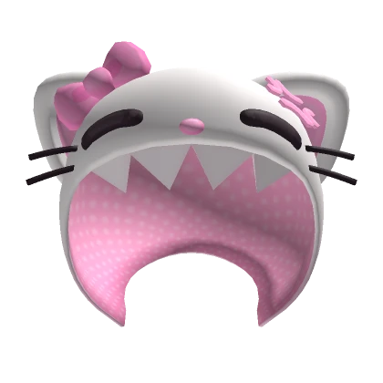 ♡ kawaii pink soft cute angry cat hood